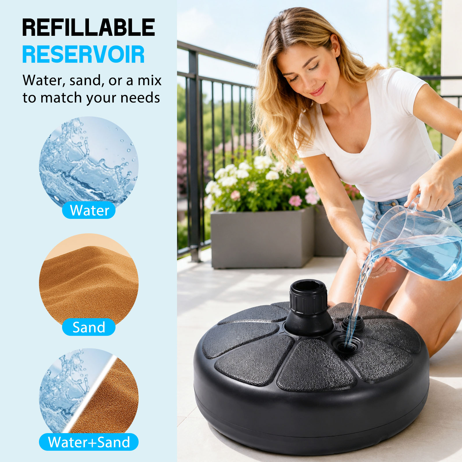 Base per Ombrellone Riempibile - Outdoor Furniture Umbrella recensione e prezzo