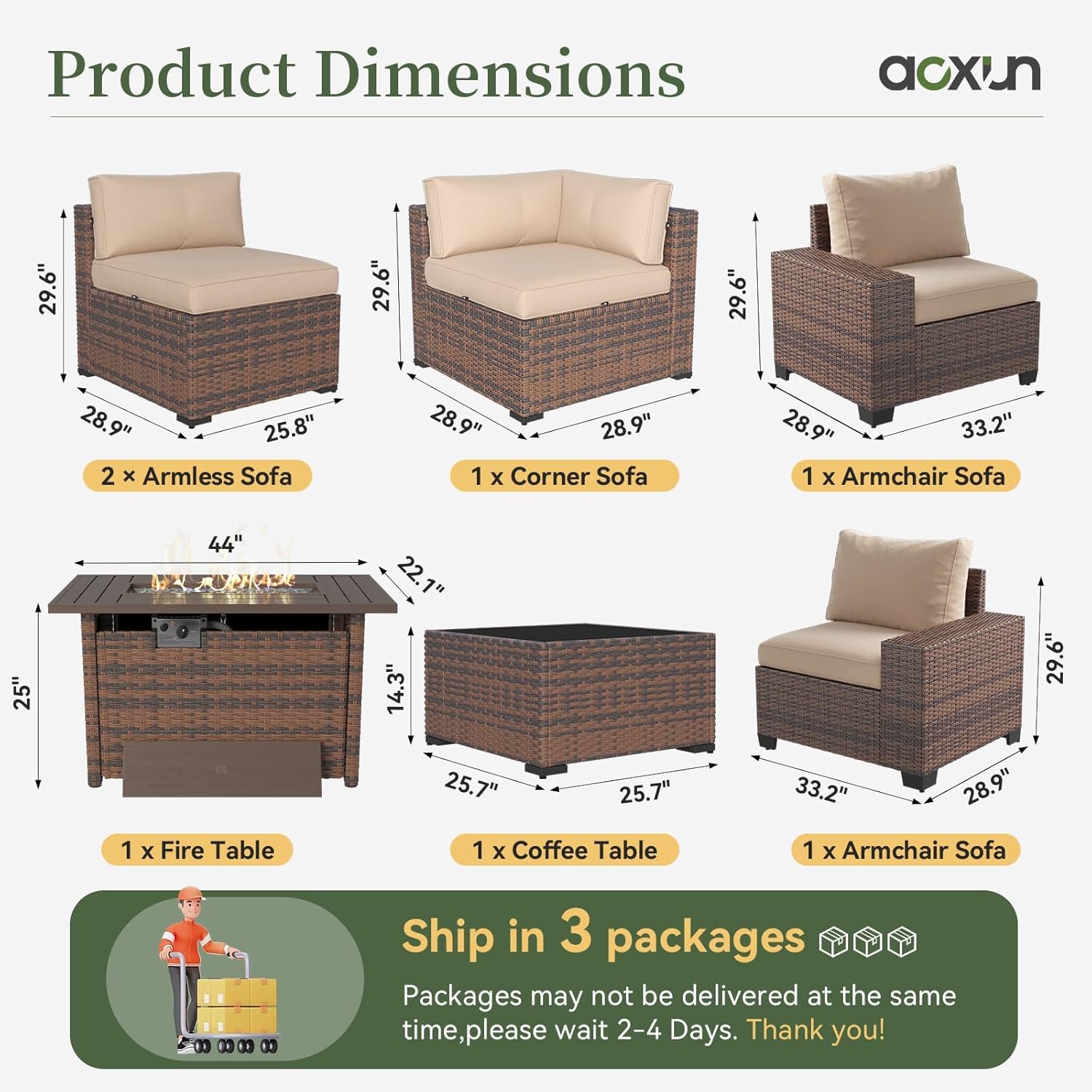 Set di Mobili da Patio a 7 Pez - Outdoor Furniture With Fire Pit Table recensione e prezzo