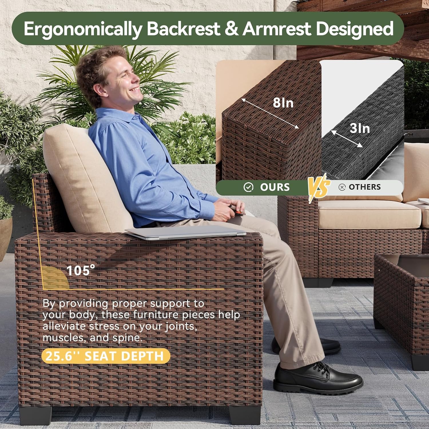 Set di Mobili da Patio a 7 Pez - Outdoor Furniture With Fire Pit Table recensione e prezzo