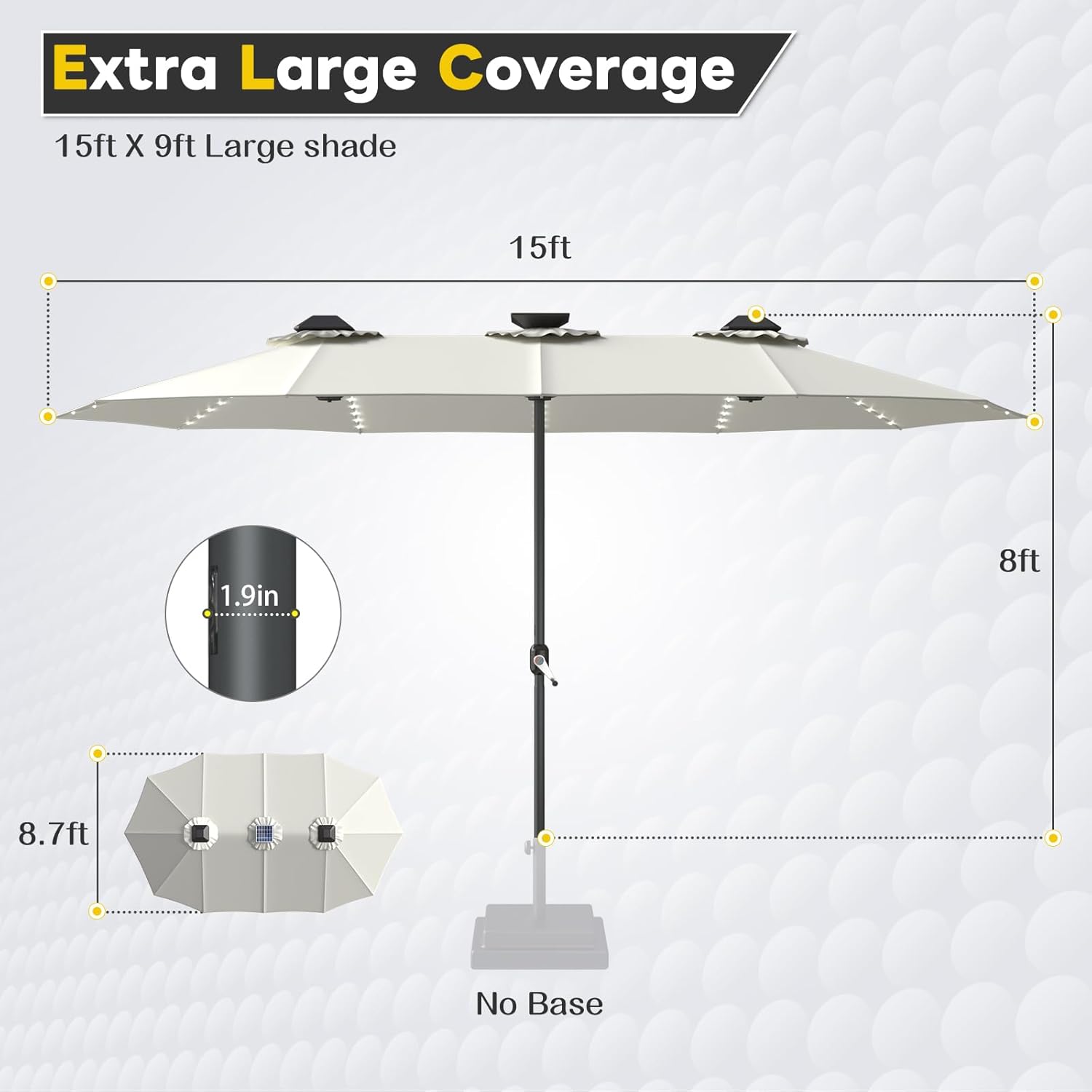 Ombrellone Rettangolare da 15  - Outdoor Furniture Umbrella recensione e prezzo