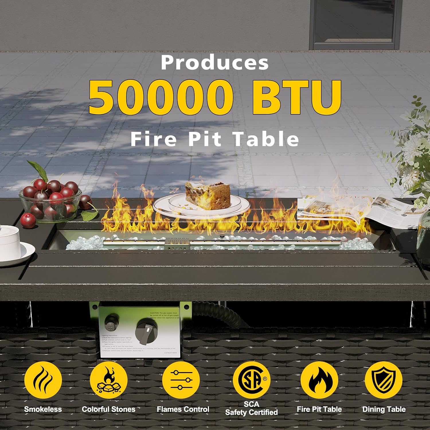 Set di mobili da esterno per p - Outdoor Furniture With Fire Pit Table recensione e prezzo