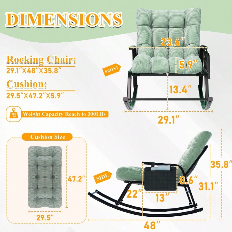 Sedia a dondolo imbottita con  - Outdoor Furniture Without Cushions recensione e prezzo