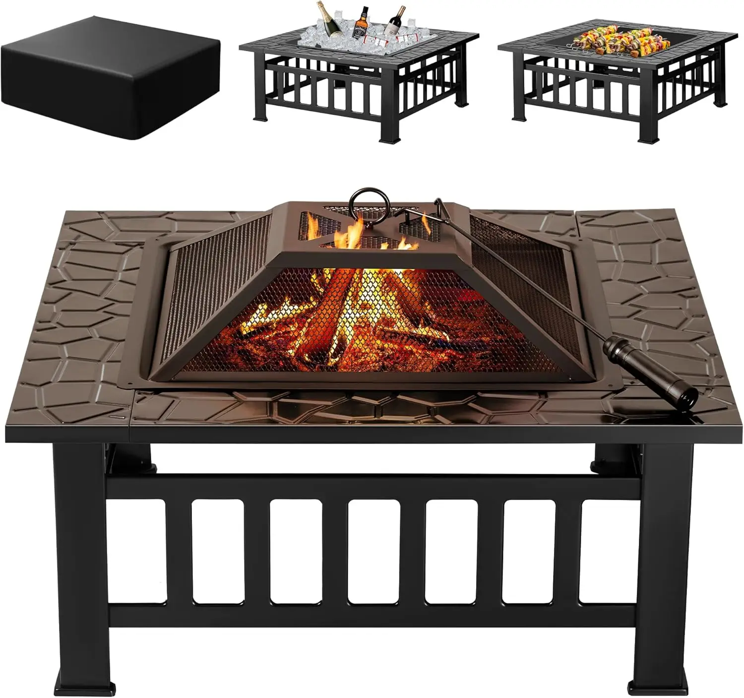 Braciere da Esterno, Tavolo co - Outdoor Furniture With Fire Pit Table recensione e prezzo