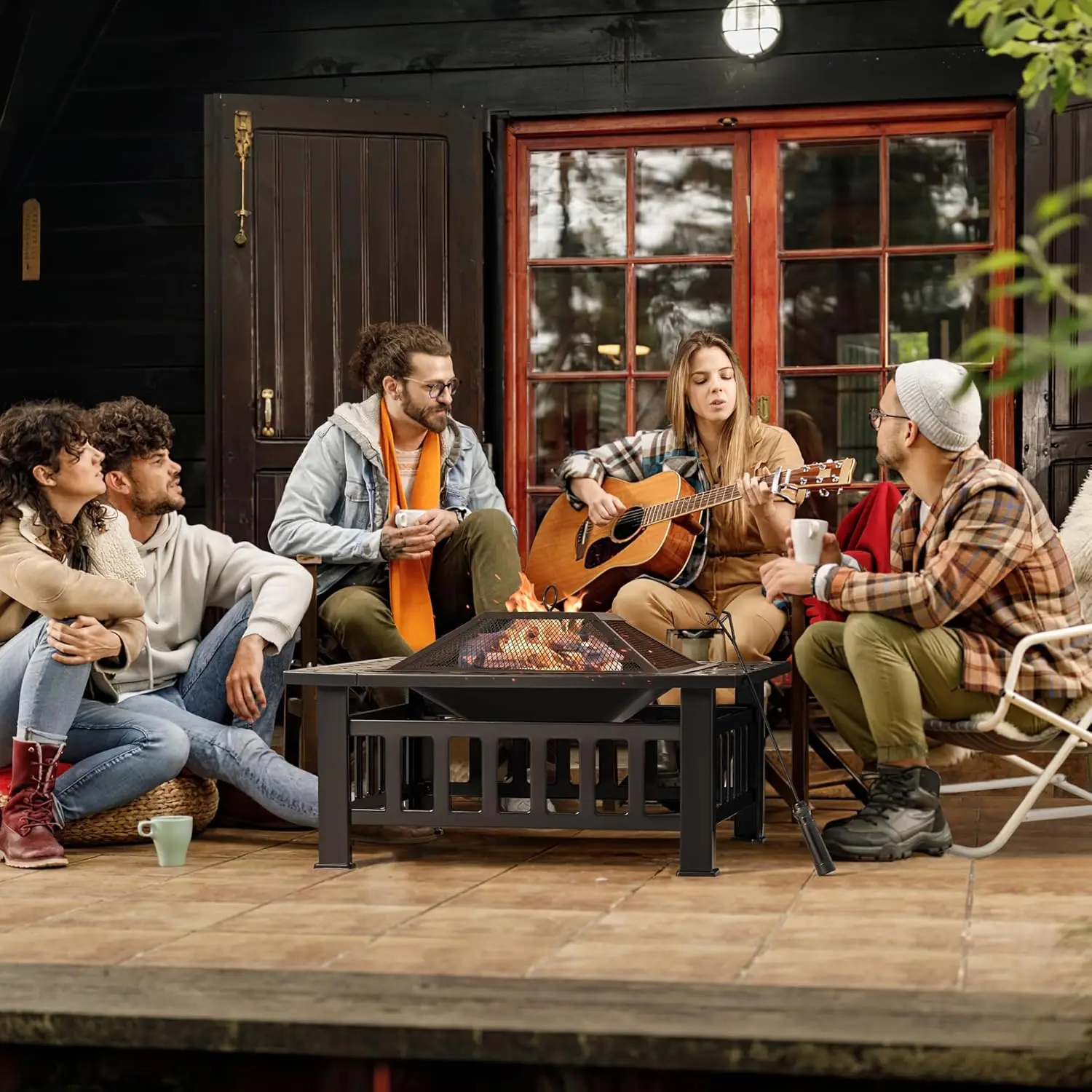 Braciere da Esterno, Tavolo co - Outdoor Furniture With Fire Pit Table recensione e prezzo
