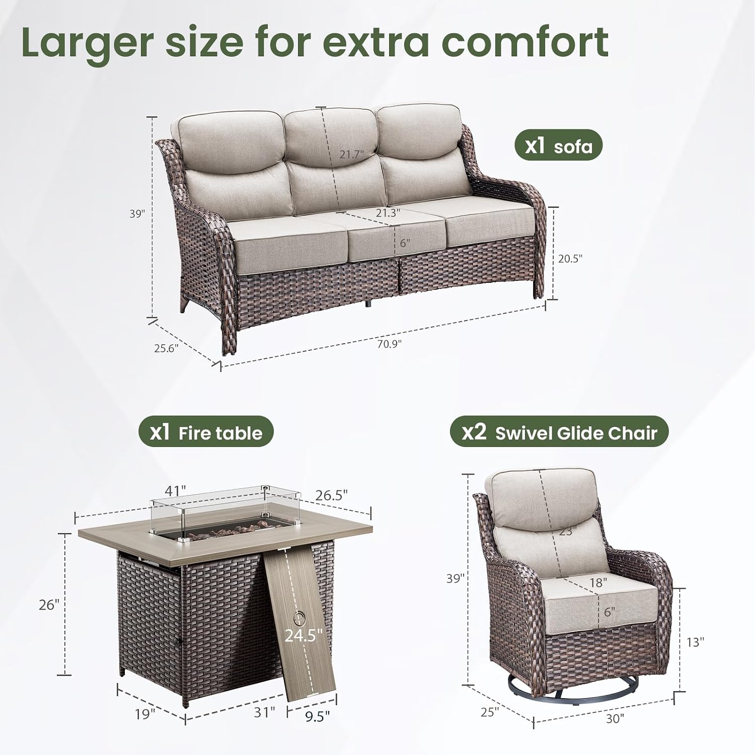Set di mobili da esterno di lu - Outdoor Furniture With Fire Pit Table recensione e prezzo