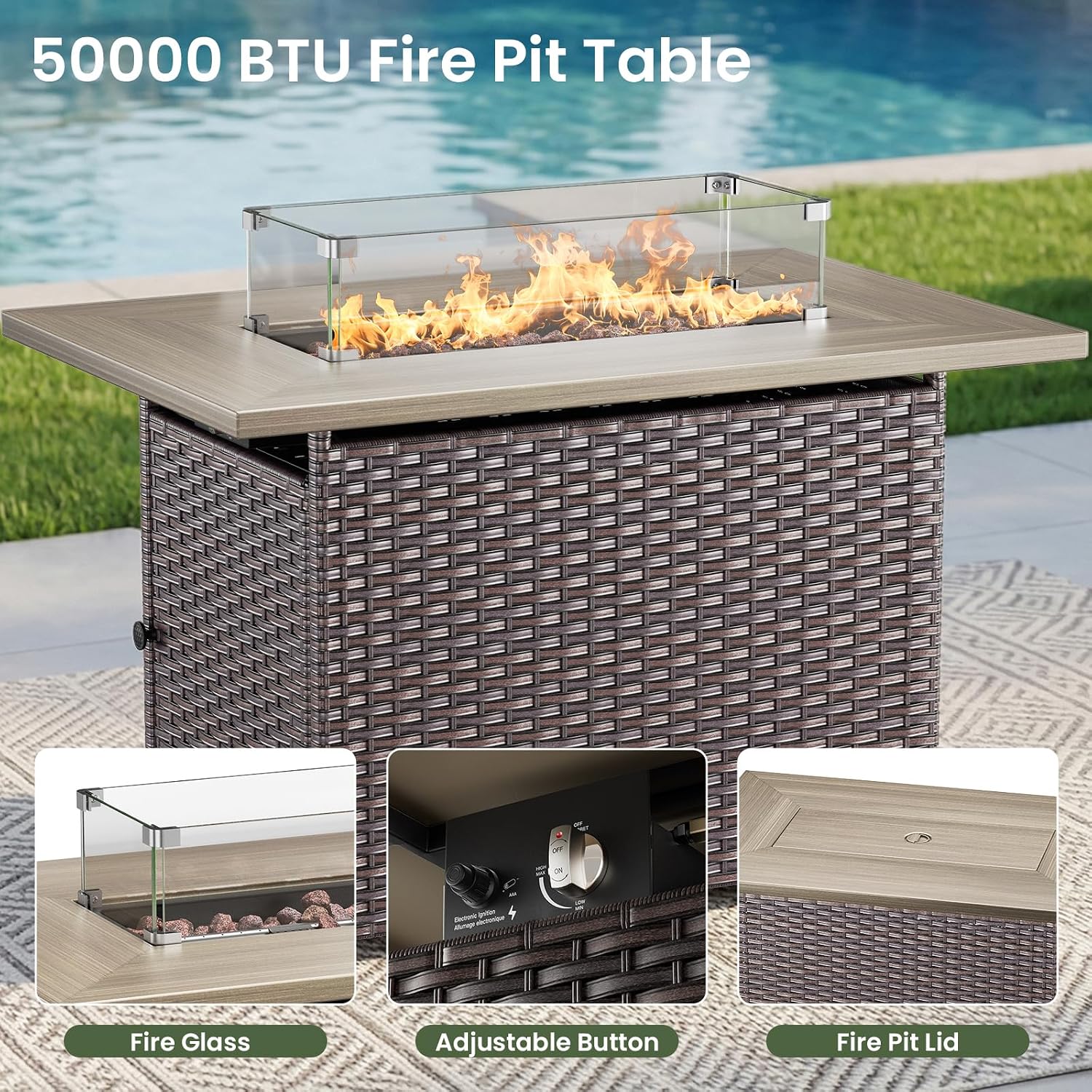 Set di mobili da esterno di lu - Outdoor Furniture With Fire Pit Table recensione e prezzo