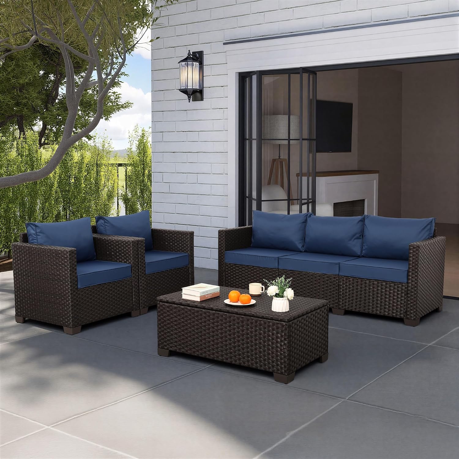Set di Mobili da Patio a 4 Pez - Outdoor Furniture With Fire Pit Table recensione e prezzo